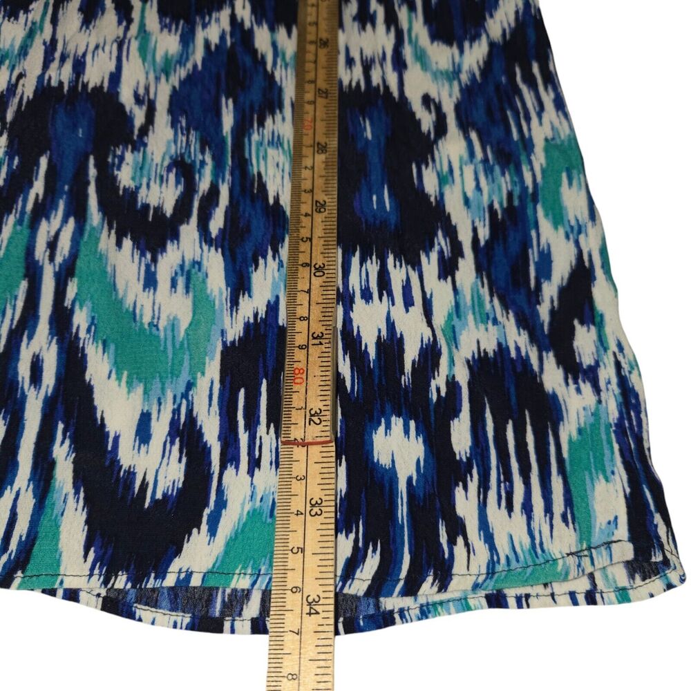 Banana Republic Womens Size 0 Shirt Dress Roll Tab Long Sleeves‎ Blue Green Mini - Picture 9 of 14